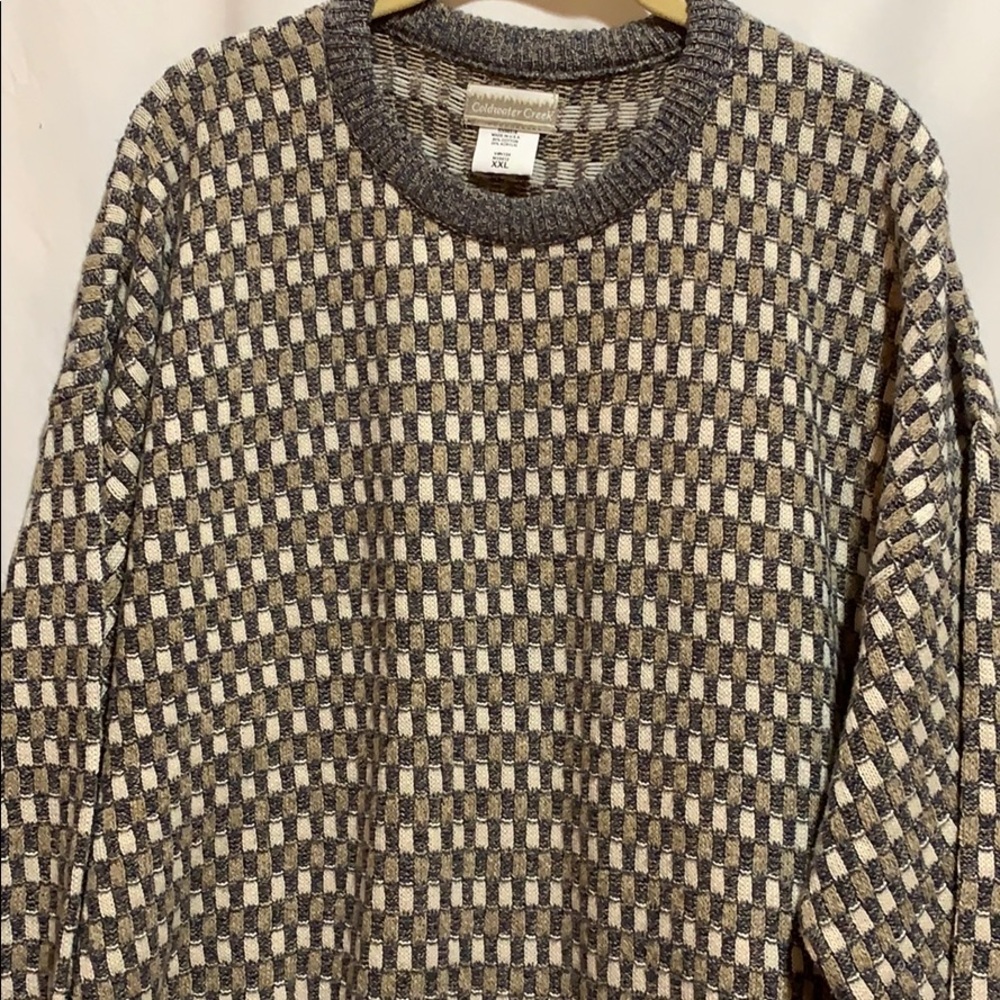 COLDWATER CREEK CREW SWEATER SZ XXL GRAY/CREME